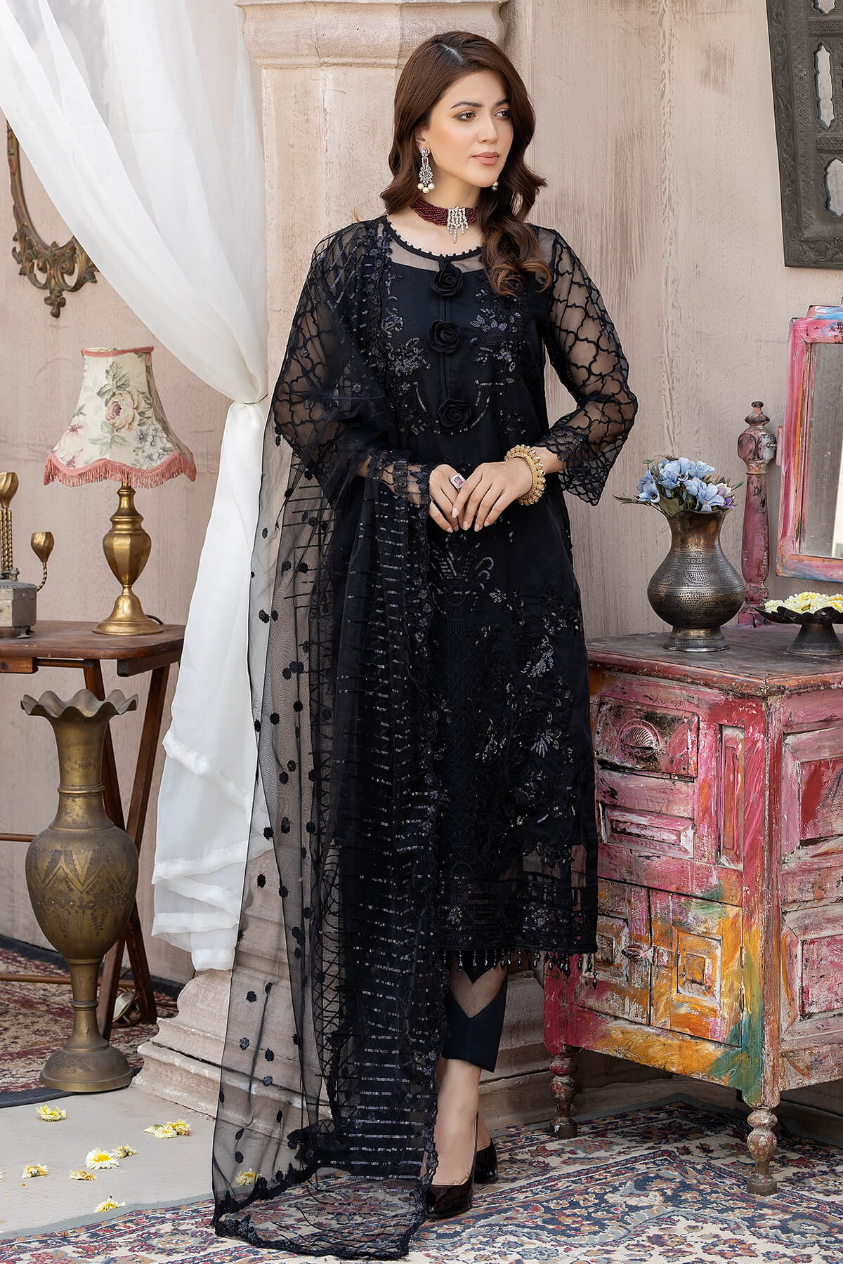Buy Pant Style Black Suit - Sequins Embroidered Designer Suit – Empress  Clothing